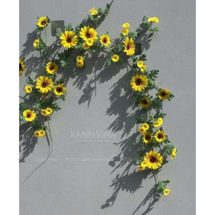 dây leo hoa hướng dương giả trang trí đẹp